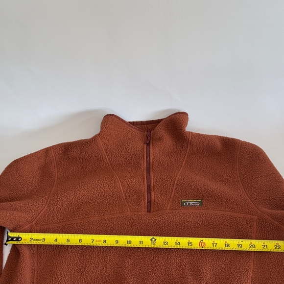 L.L. Bean Katahdin Fleece Pullover Jacket 1/4 Zip Rust Sz L #511605 - Picture 7 of 12